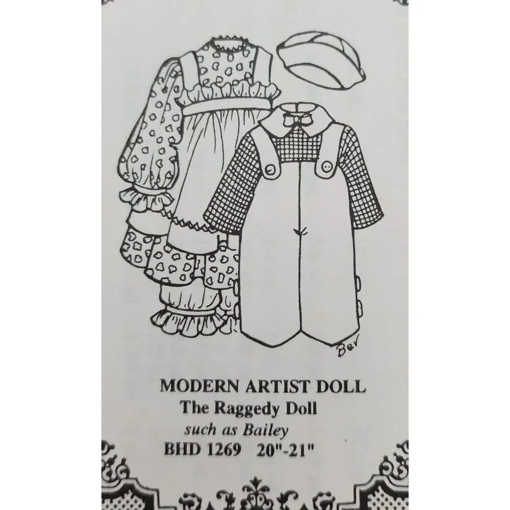 Easy Sew Raggedy Doll Clothes Pattern: 20-21